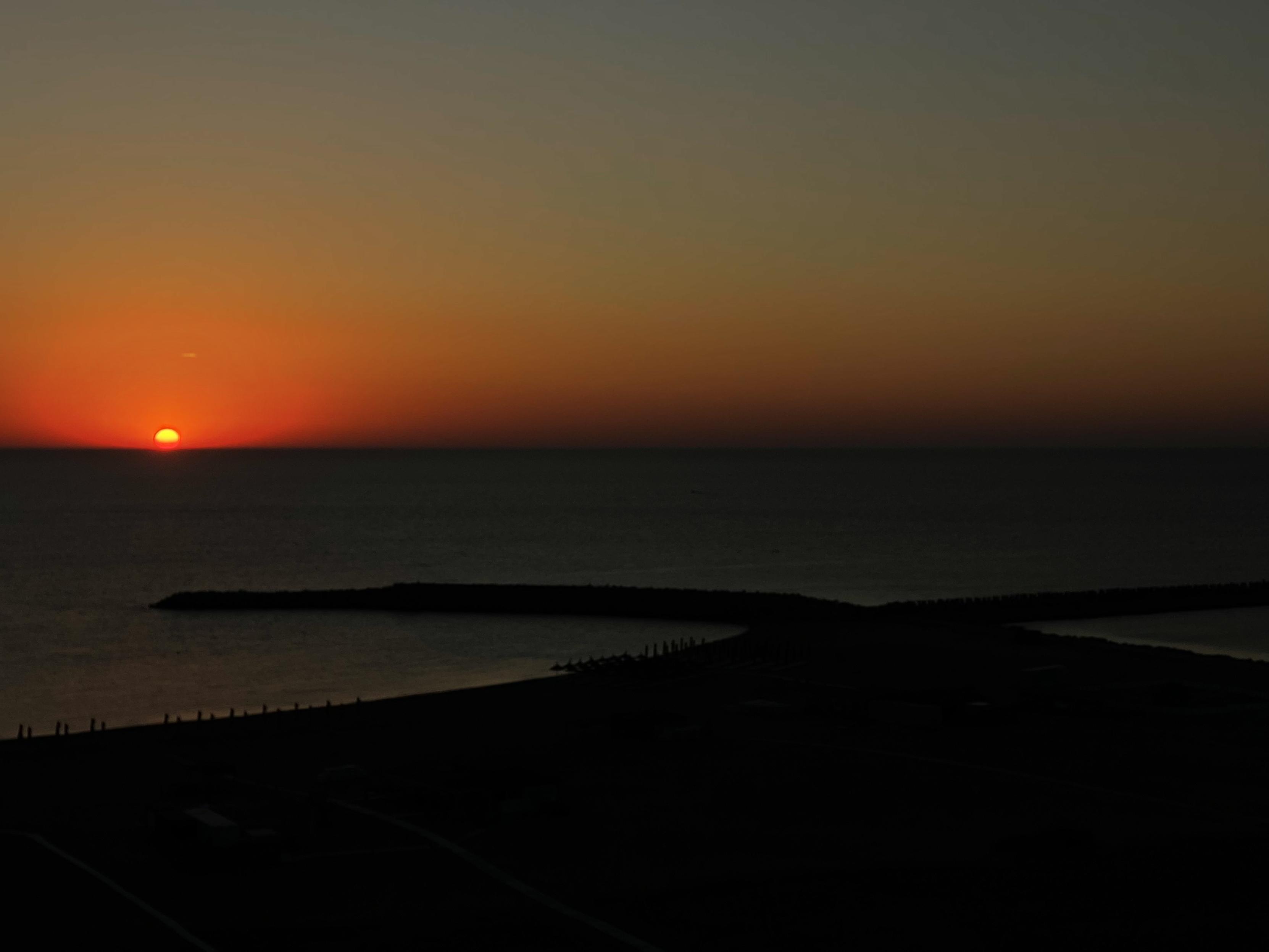 a sunrise over the black sea.